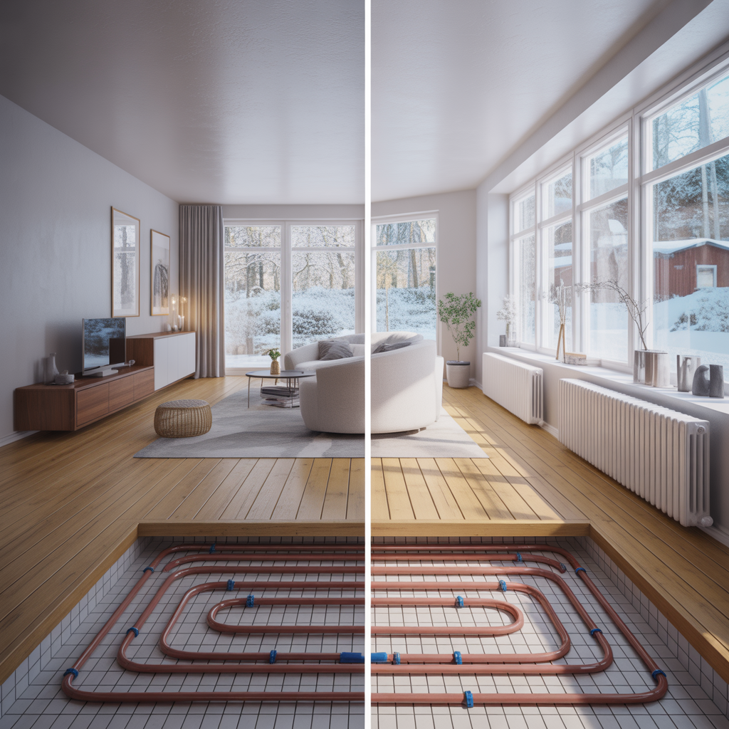 vattenburen golvvarme vs radiatorer jamforelse for villor